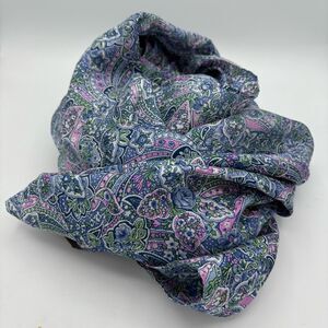 Paisley Silk Scarf by Pintlar in Blue - 46” by 42”
